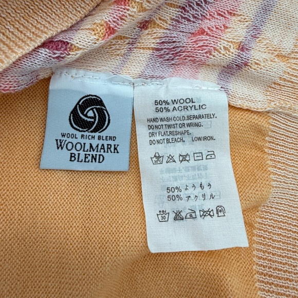 Camela Wool Blend Raised Geometric Knit Top Size 40 (M) – Pink, Peach & Burgundy - Picture 7 of 11